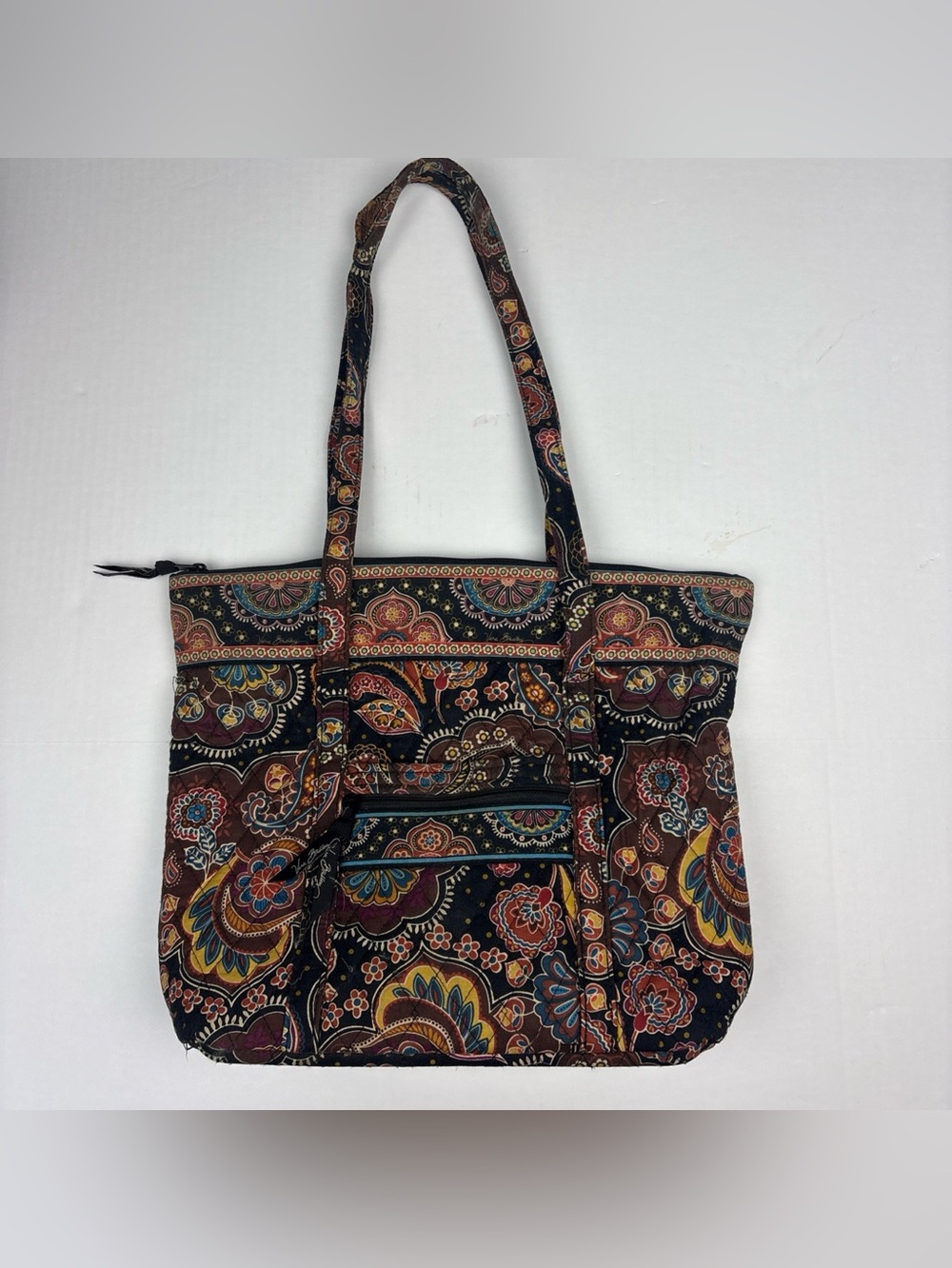 Vera Bradley Kensington Purse Tote Quilted Shoulder Bag Floral Brown Quilted
